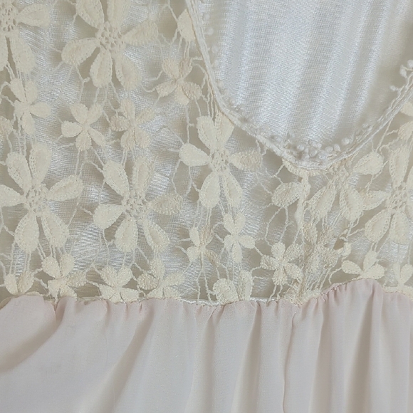 Fairycore Embroidered Lace Semi-sheer Dress Women's Size M* - Picture 9 of 11